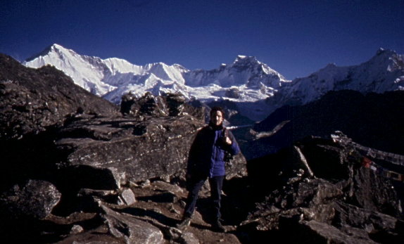 a quota 5.357 metri sul Gokyo Peak, al cospetto del Cho Oyu